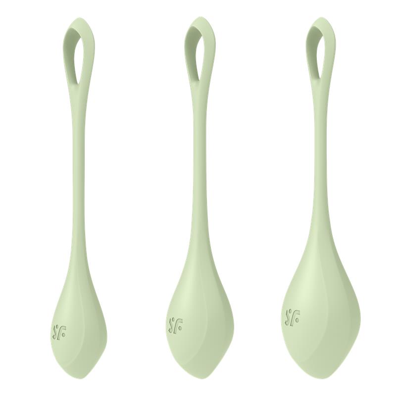 Satisfyer Yoni Power 2 Bolas Chinas Set de 3 Verde Claro