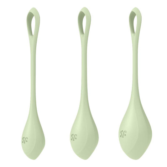 Satisfyer Yoni Power 2 Bolas Chinas Set de 3 Verde Claro