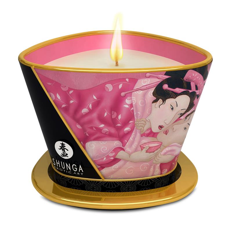 Vela para Masaje Shunga Aroma a Rosa 170 ml