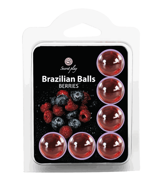 Bolas Lubricantes Secret Play Brazilian Balls Set de 6 Sabor a Frutas del Bosque