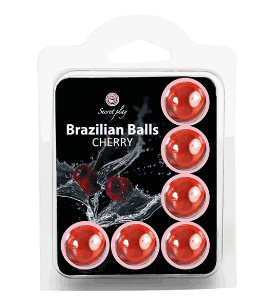 Bolas Lubricantes Secret Play Brazilian Balls Set de 6 Sabor a Cereza