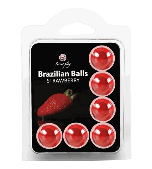 Bolas Lubricantes Secret Play Brazilian Balls Set de 6 Sabor a Fresa