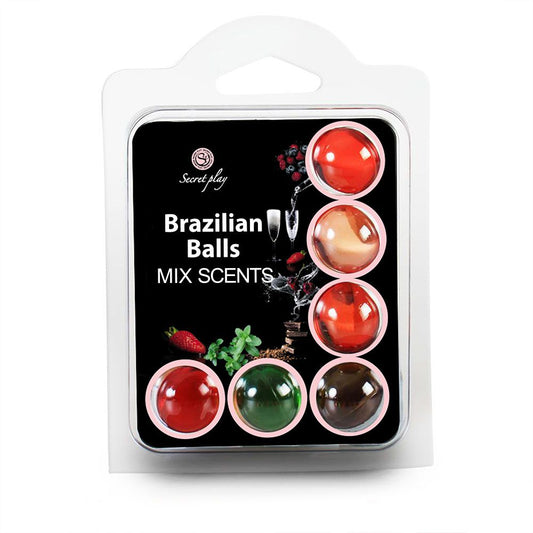 Bolas Lubricantes Secret Play Brazilian Balls Set de 6 con Distintos Aromas