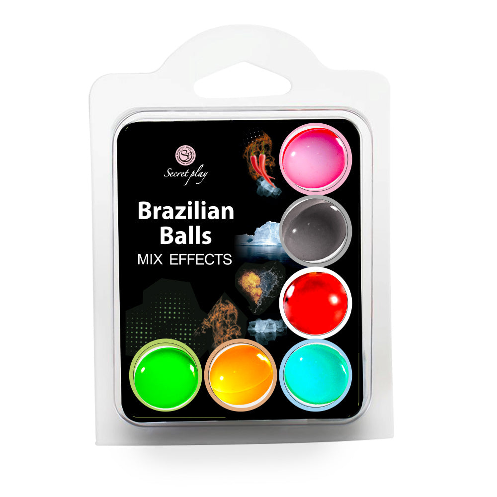 Bolas Lubricantes Secret Play Brazilian Balls Set de 6 con Distintos Efectos