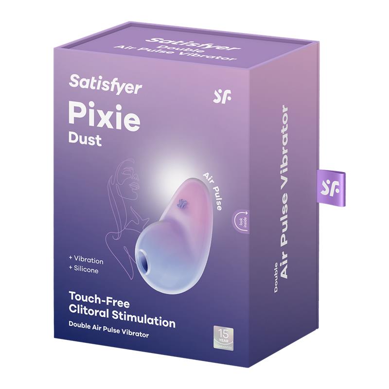 SATISFYER PIXIE DUST CLITORIS SUCKER WITH VIOLET/PINK VIBRATION